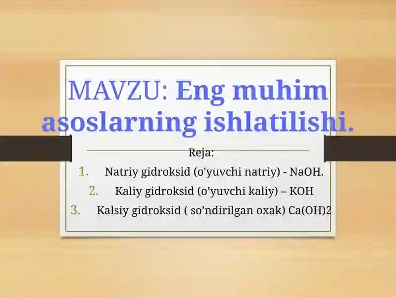 Natriy gidroksid (o'yuvchi natriy)