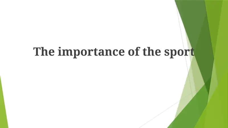 Sport Importance