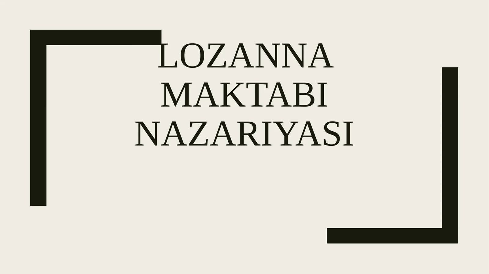Lozanna maktabi nazariyasi