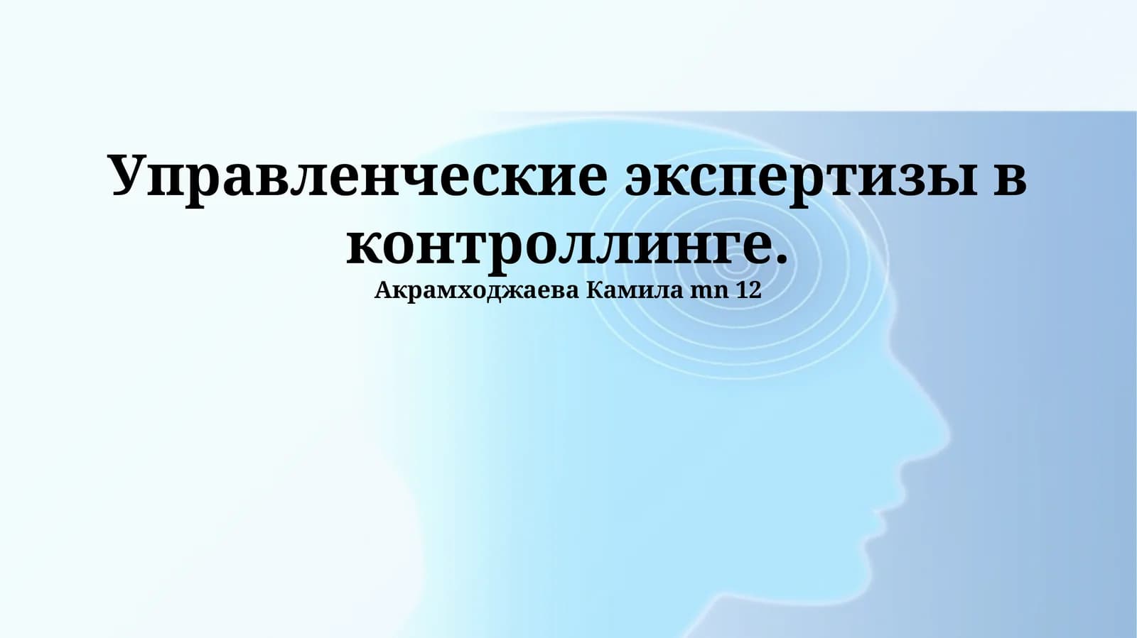 Управленческие экспертизы в контроллинге
