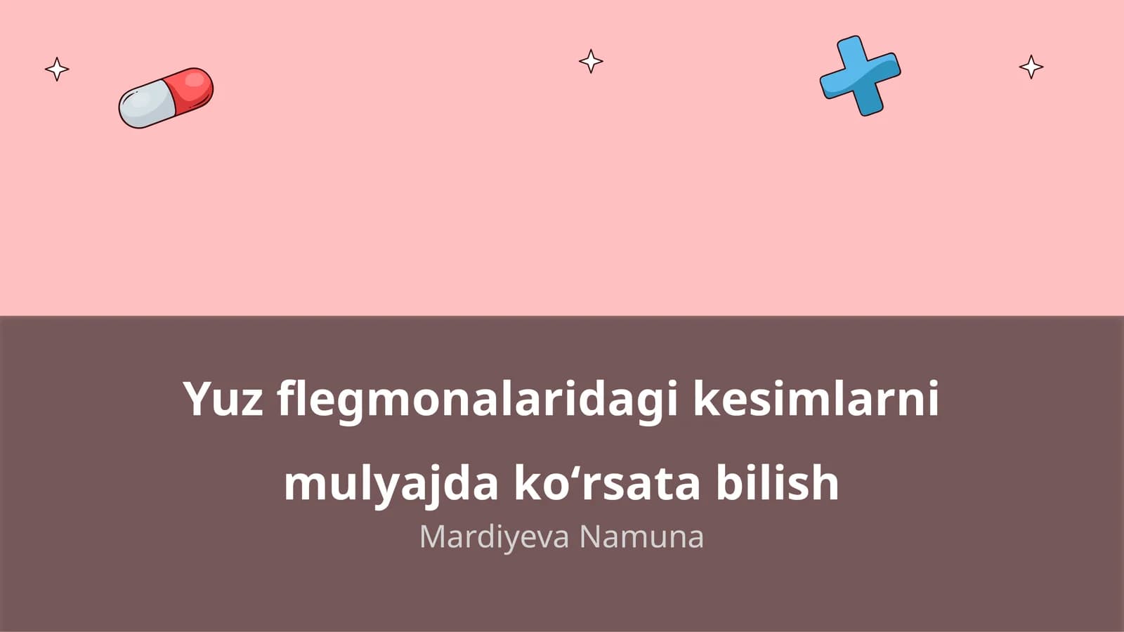 Yuz flegmonalaridagi kesimlarni mulyajda koʻrsata bilish