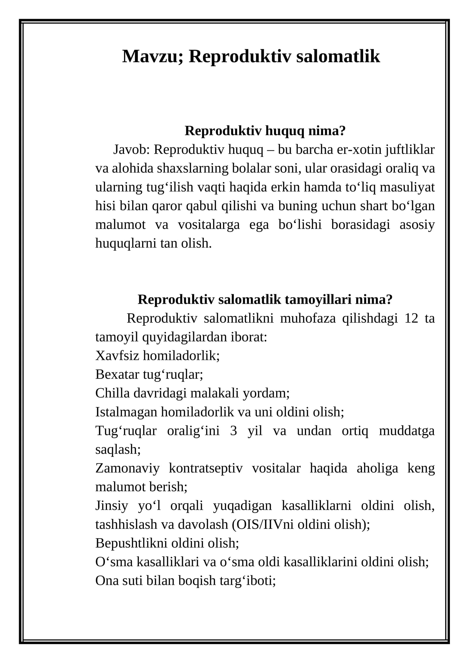 Reproduktiv salomatlik