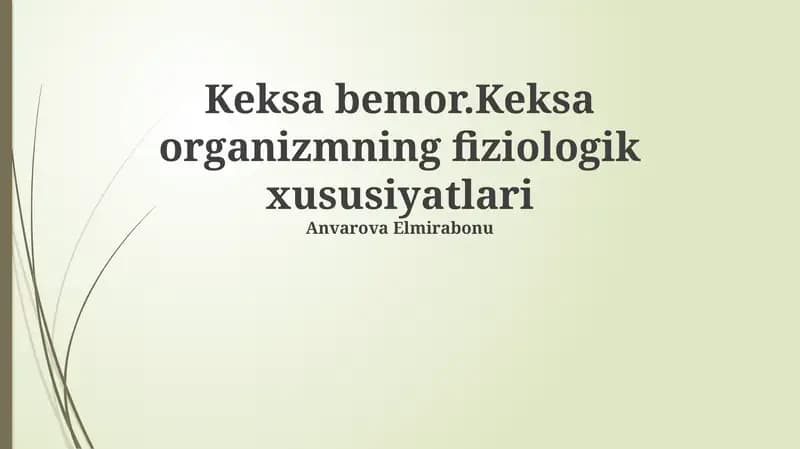 Keksa bemor
