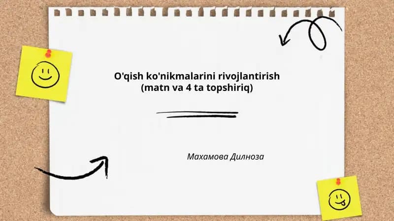 O'qish ko'nikmalarini rivojlantirish