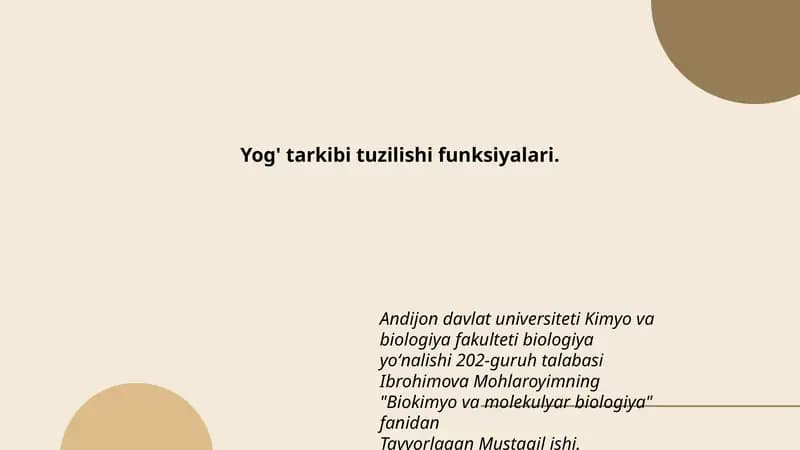 Biokimyo va molekulyar biologiya