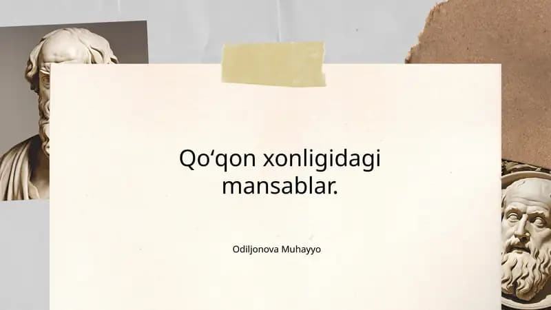 Qoʻqon xonligidagi mansablar