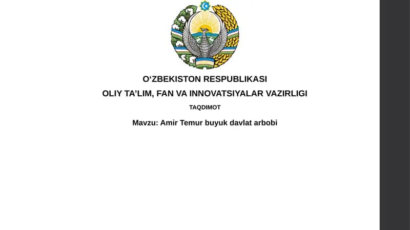 Amir Temur Buyuk Davlat Arbobi