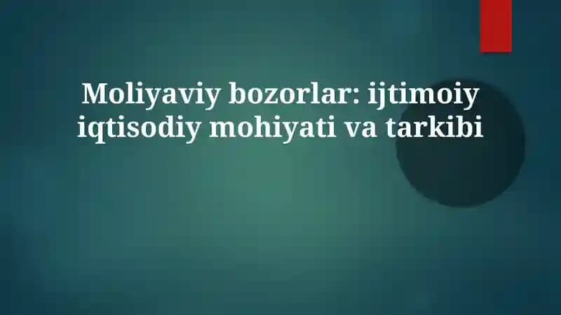 Moliyaviy bozorlar