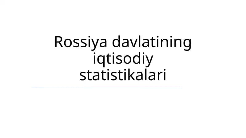 Rossiya iqtisodiy statistikalari