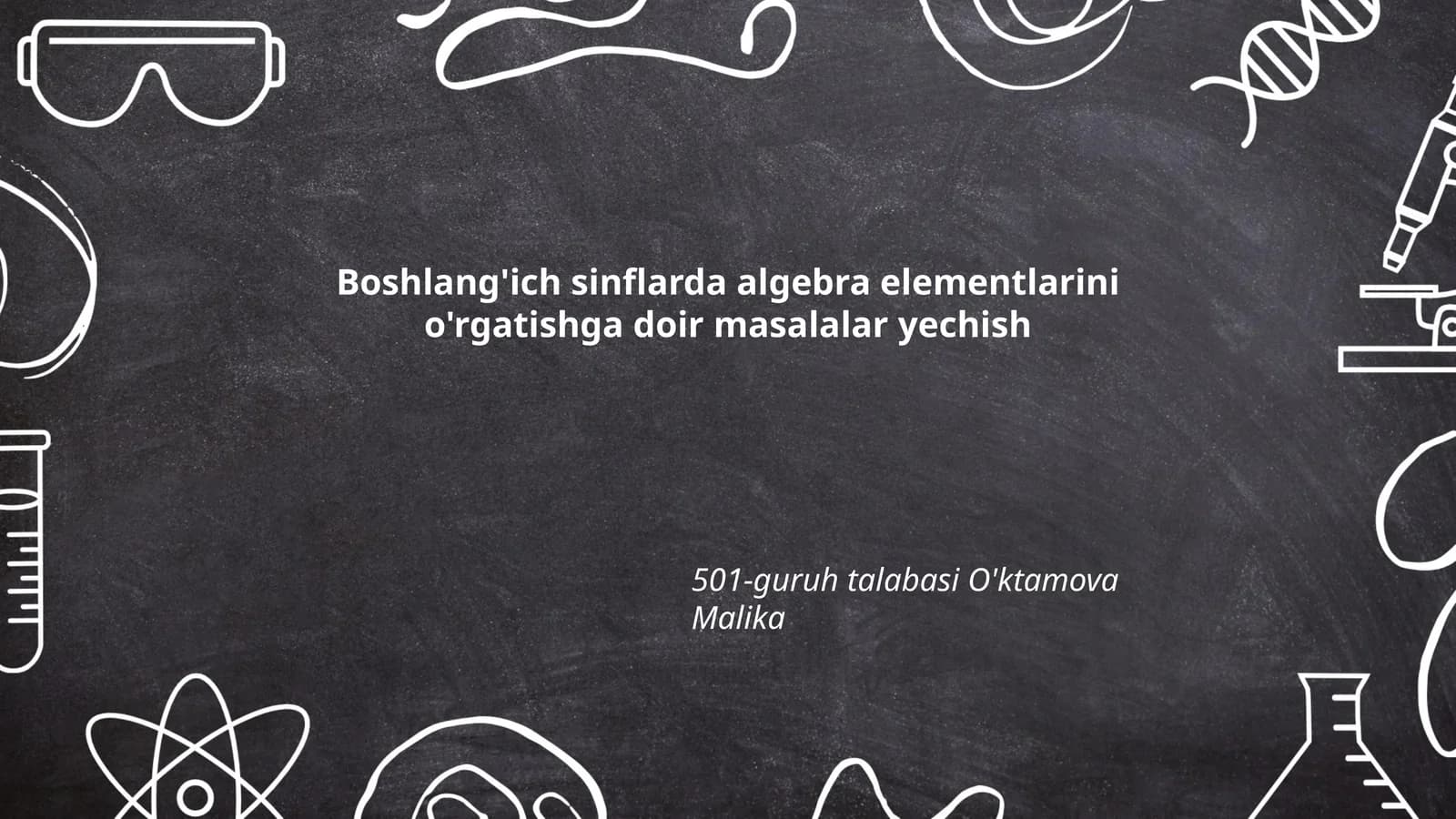 Algebra elementlarini o'rgatishga masalalar