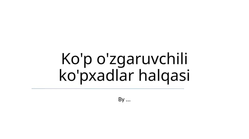 Ko'p o'zgaruvchili ko'pxadlar halqasi