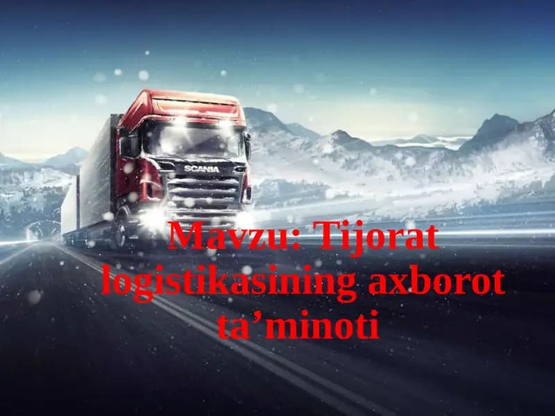 Tijorat logistikasining axborot ta’minoti