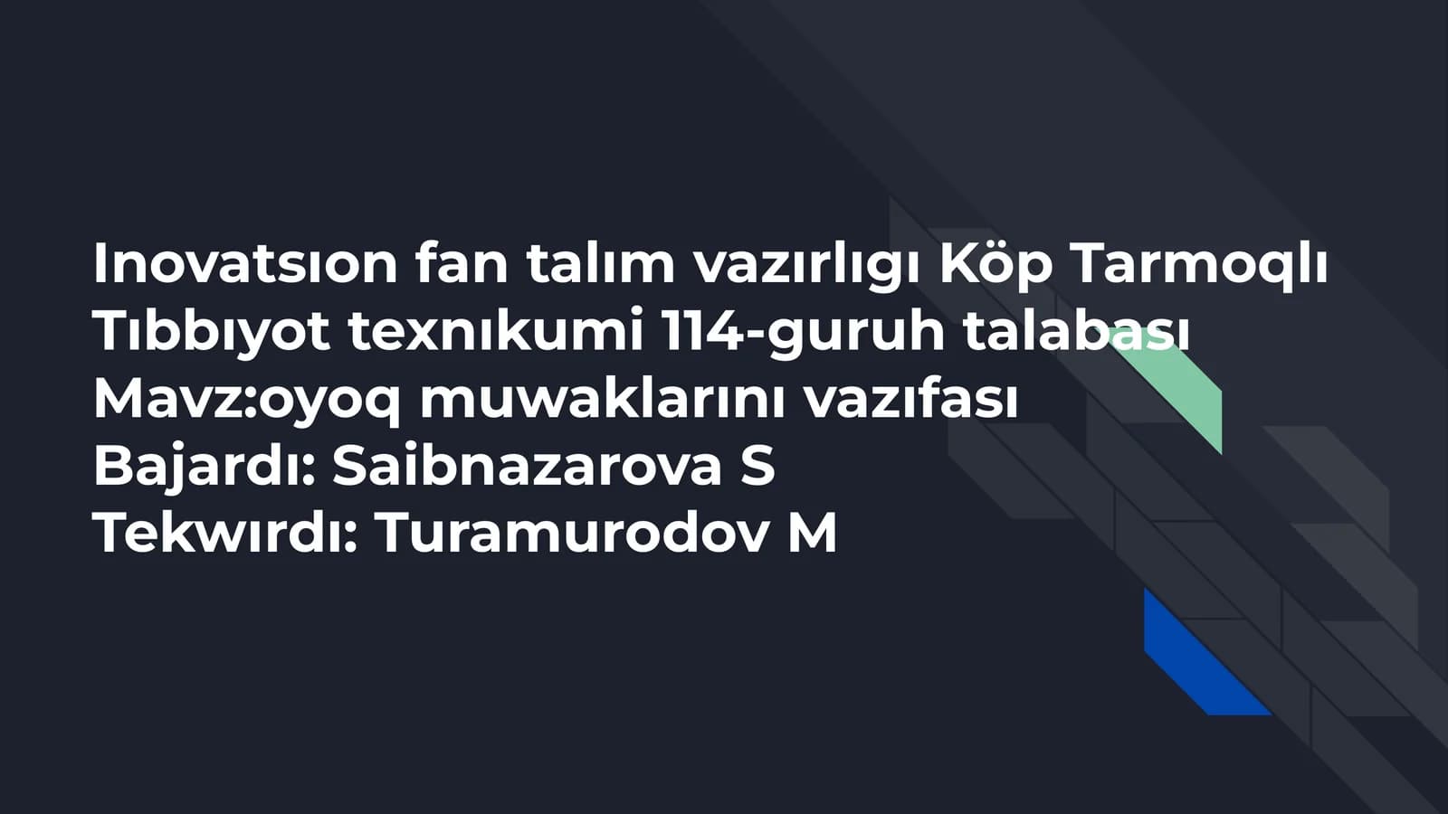Oyoq muwaklarını vazıfası