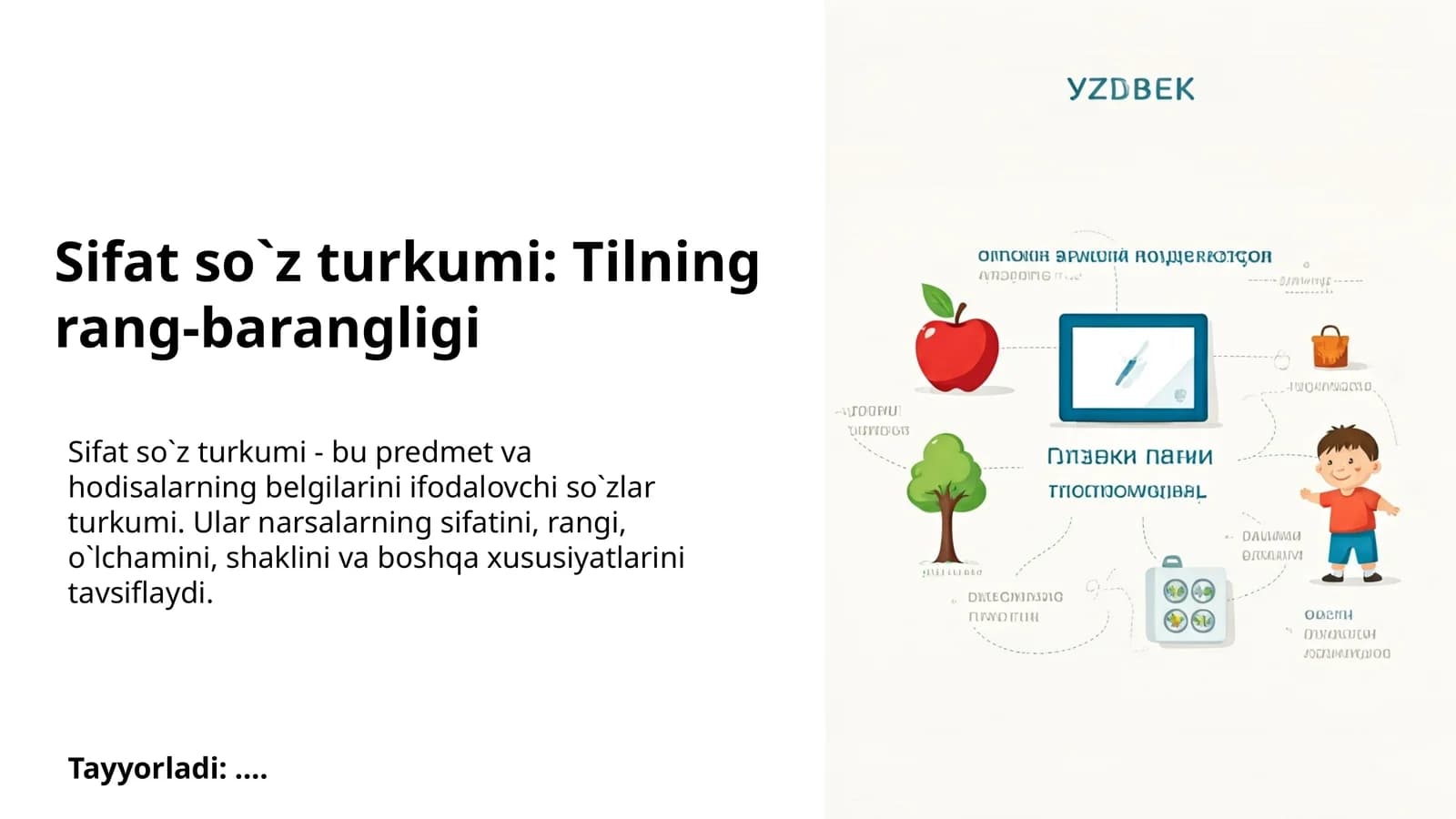 Sifat so`z turkumi: Tilning rang-barangligi