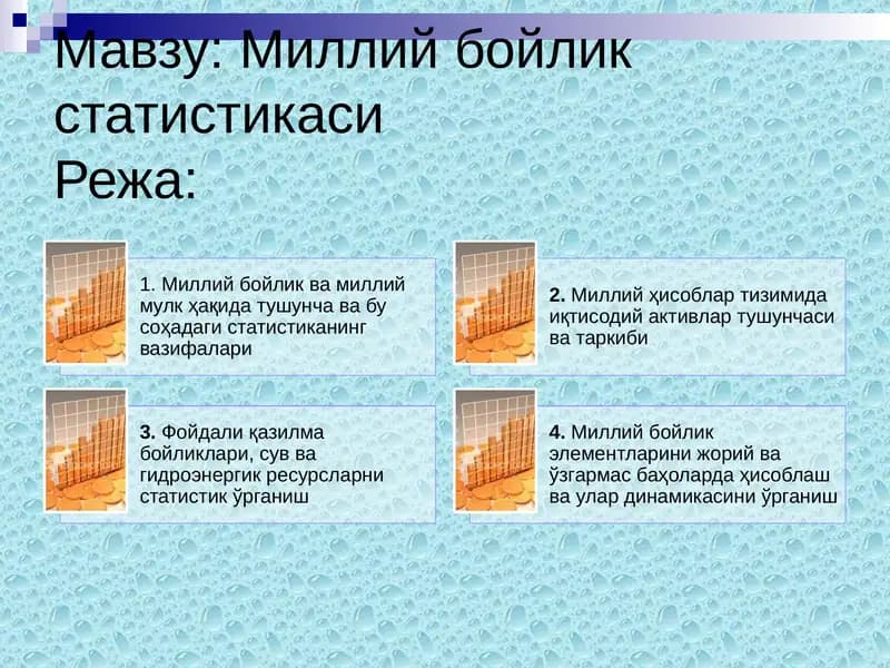 Миллий бойлик статистикаси