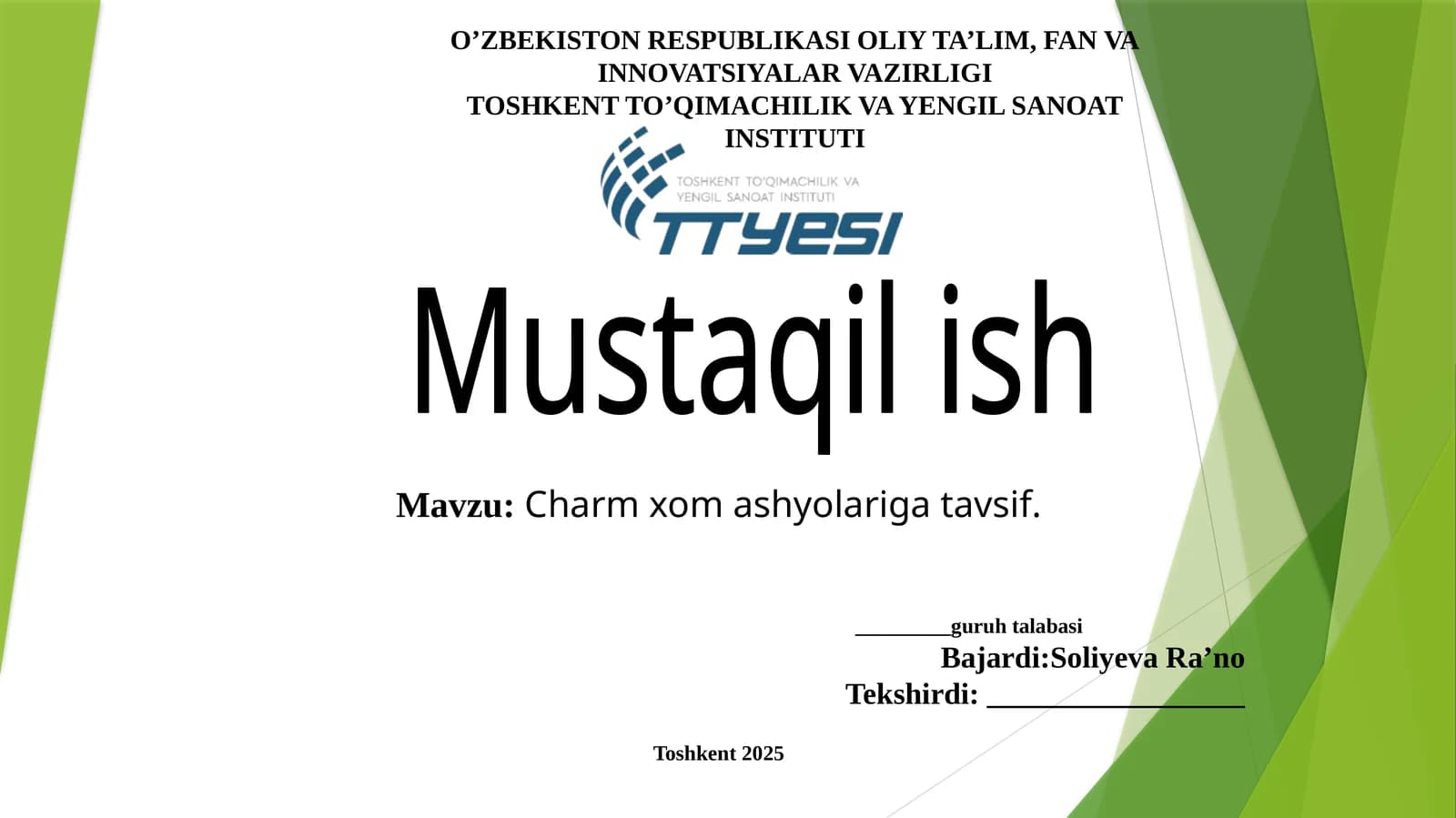 Charm xom ashyolari