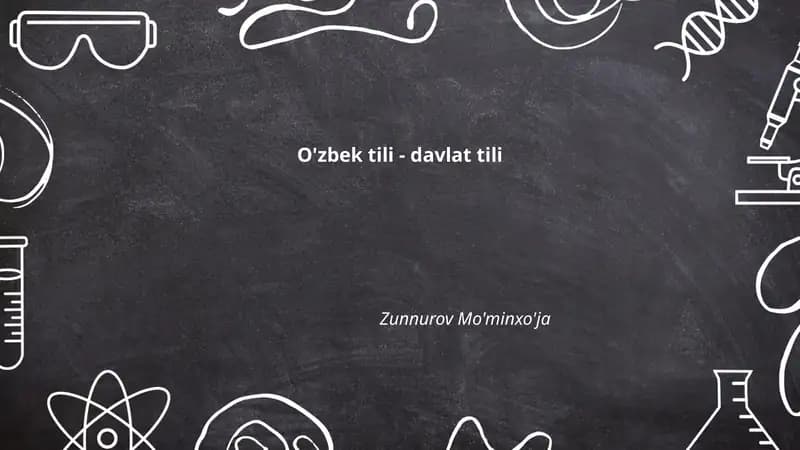 O'zbek tili - davlat tili