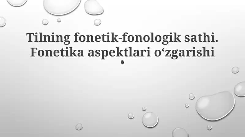 Tilning fonetik-fonologik sathi