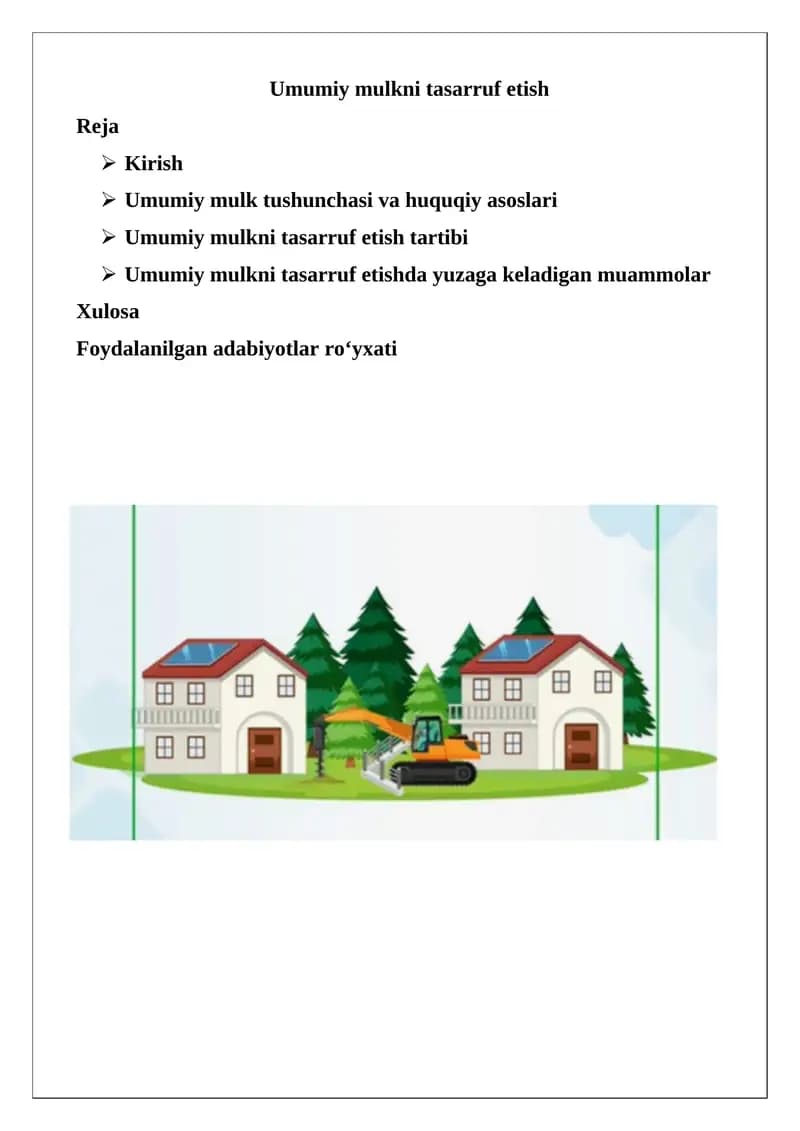 Umumiy mulkni tasarruf etish