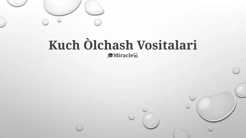 Kuch Òlchash Vositalari