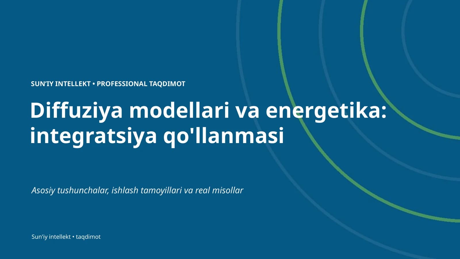Diffuziya modellari va energetika: integratsiya qo'llanmasi