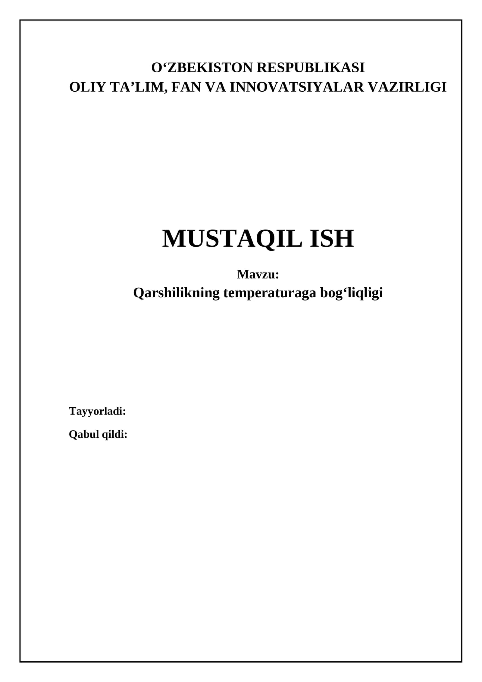Qarshilikning temperaturaga bogʻliqligi
