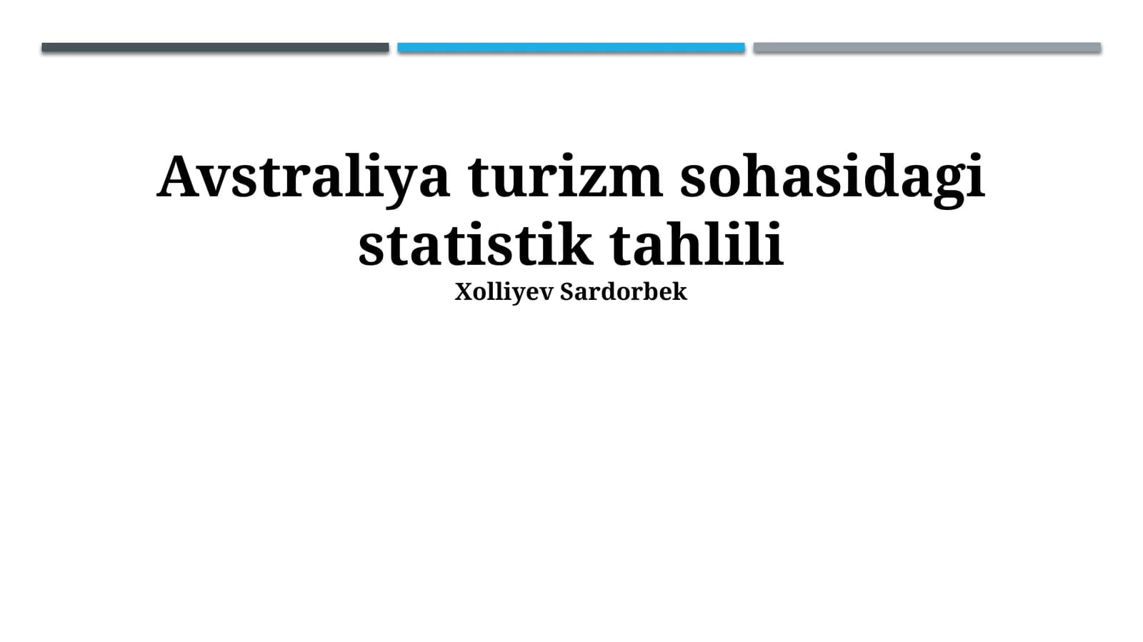 Avstraliya turizm sohasidagi statistik tahlili