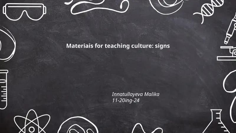 Materiais for teaching culture: signs
