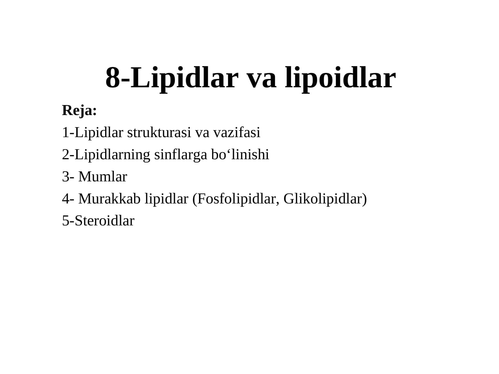 Lipidlar va lipoidlar
