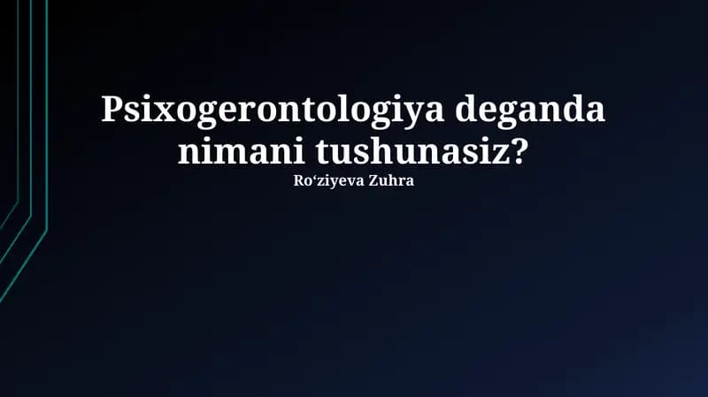 Psixogerontologiya