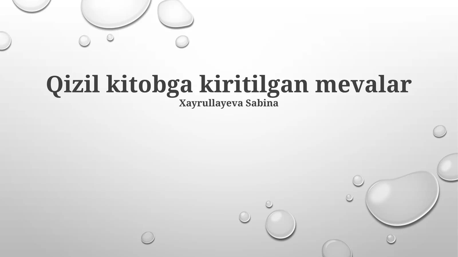 Qizil kitobga kiritilgan mevalar