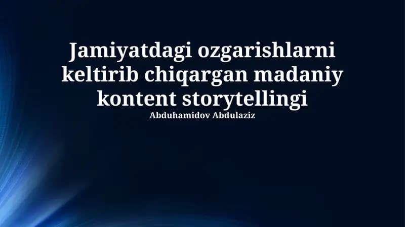 Madaniy kontent storytellingi