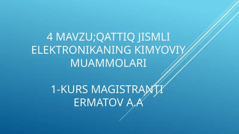 Noorganik kimyoning zamonaviy muammolari