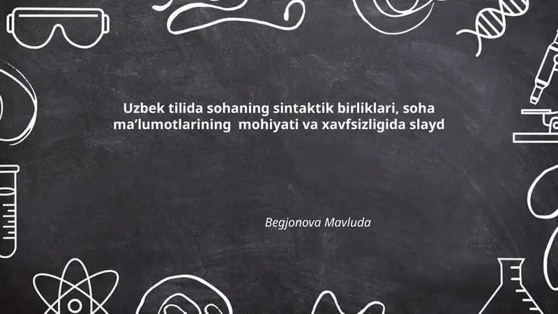Sohaning sintaktik birliklari