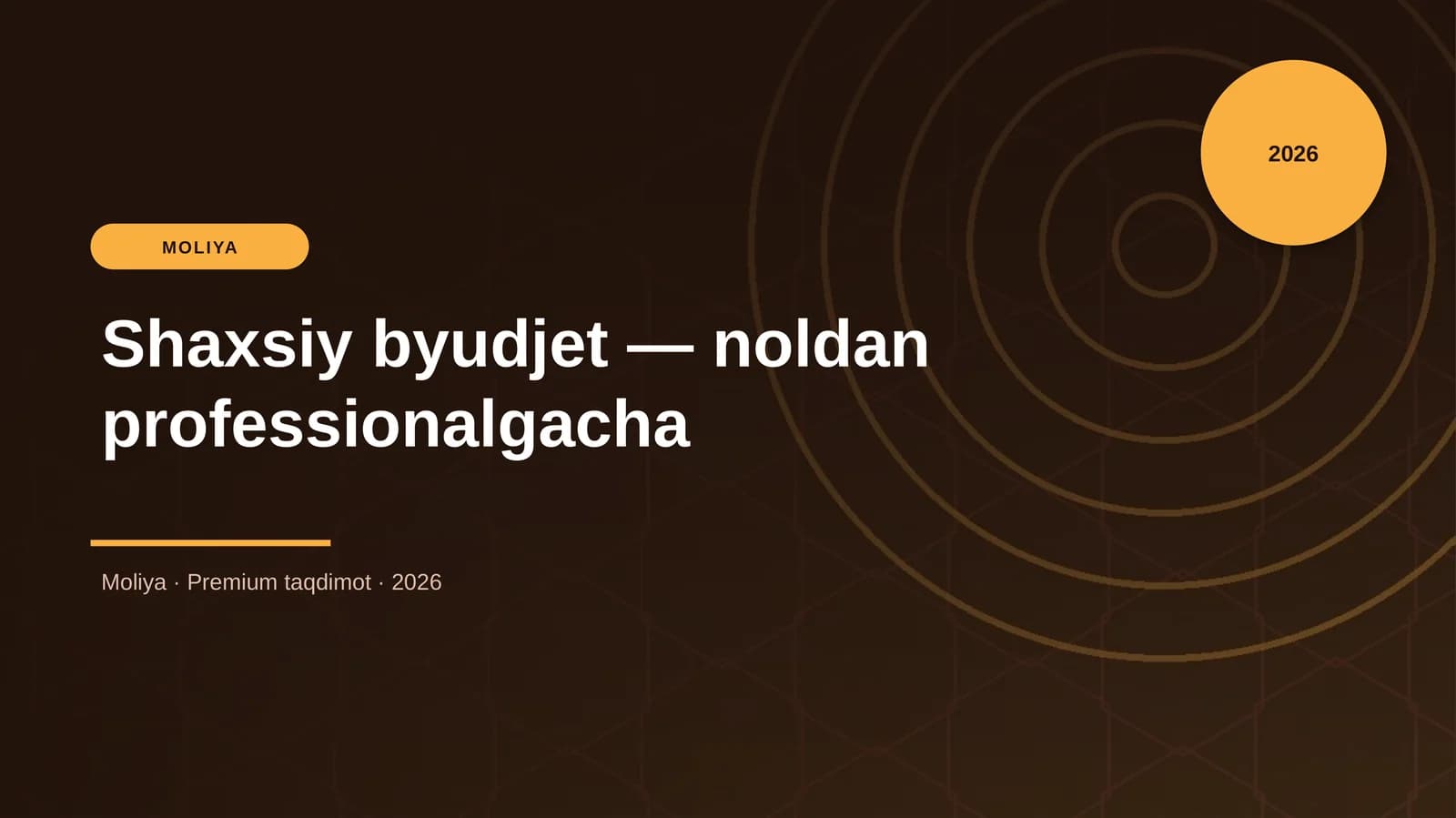 Shaxsiy byudjet — noldan professionalgacha