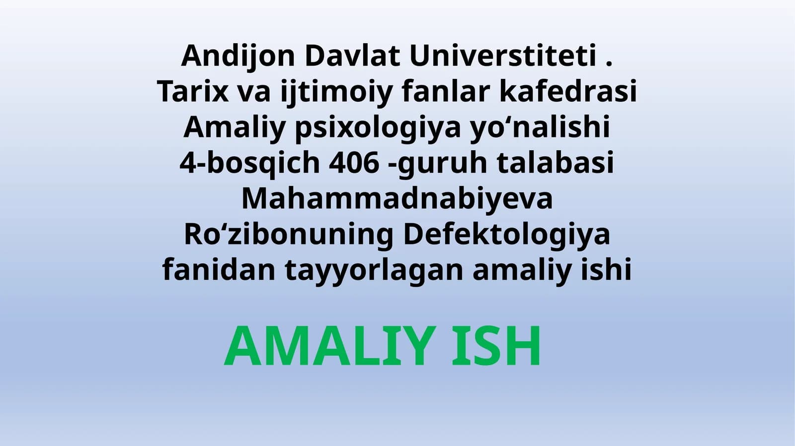 Defektologiyadan laboratoriyaga