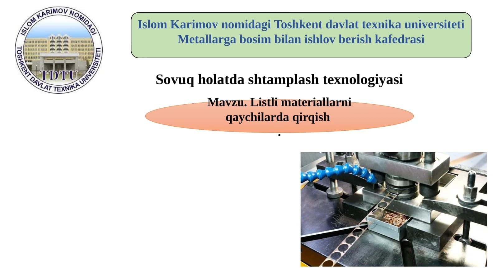 Listli materiallarni qaychilarda qirqish