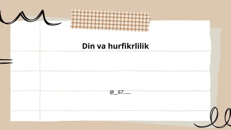 Din va hurfikrlilik g'oyalari
