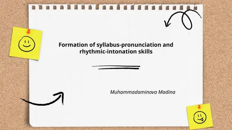 Formation of syllabus-pronunciation and rhythmic-intonation skills