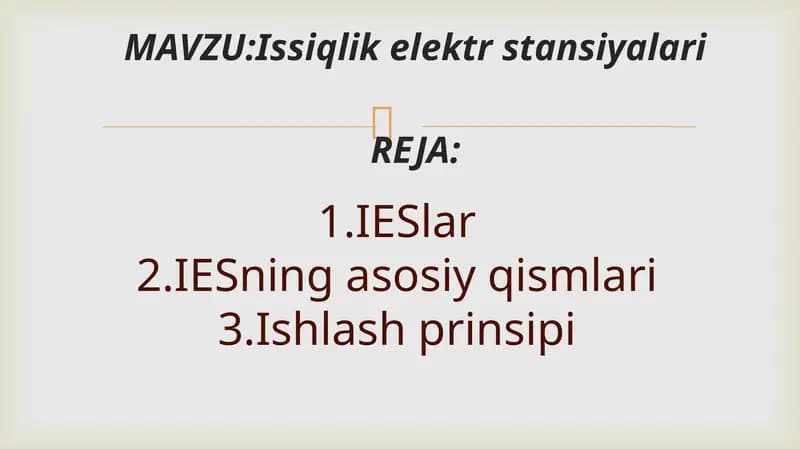 Issiqlik elektr stansiylari