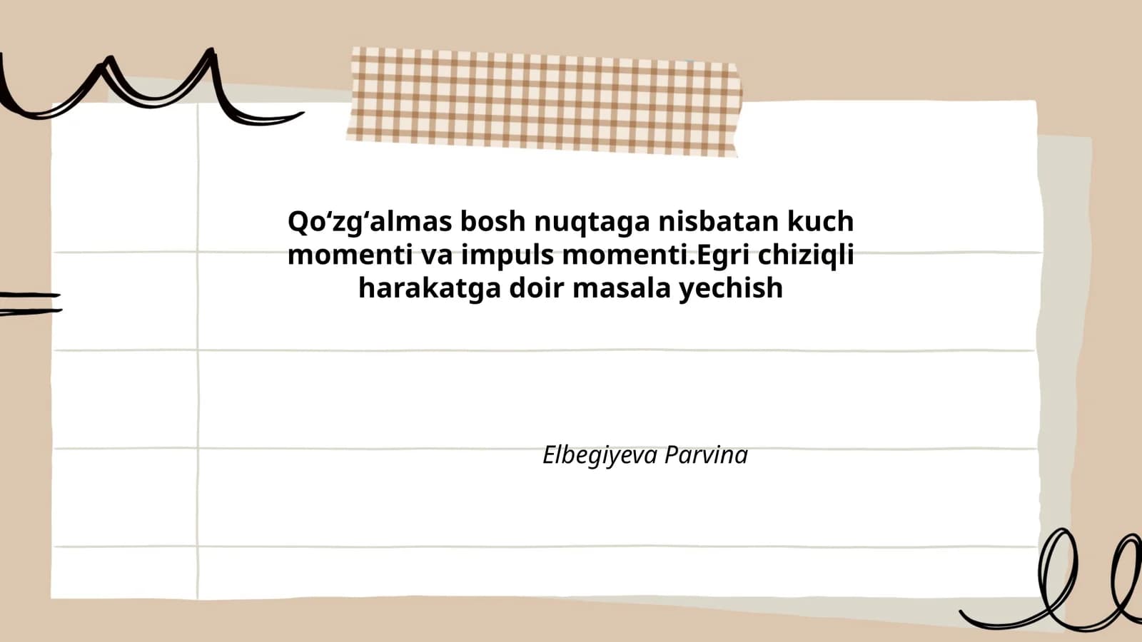 Egri chiziqli harakat tushunchasi