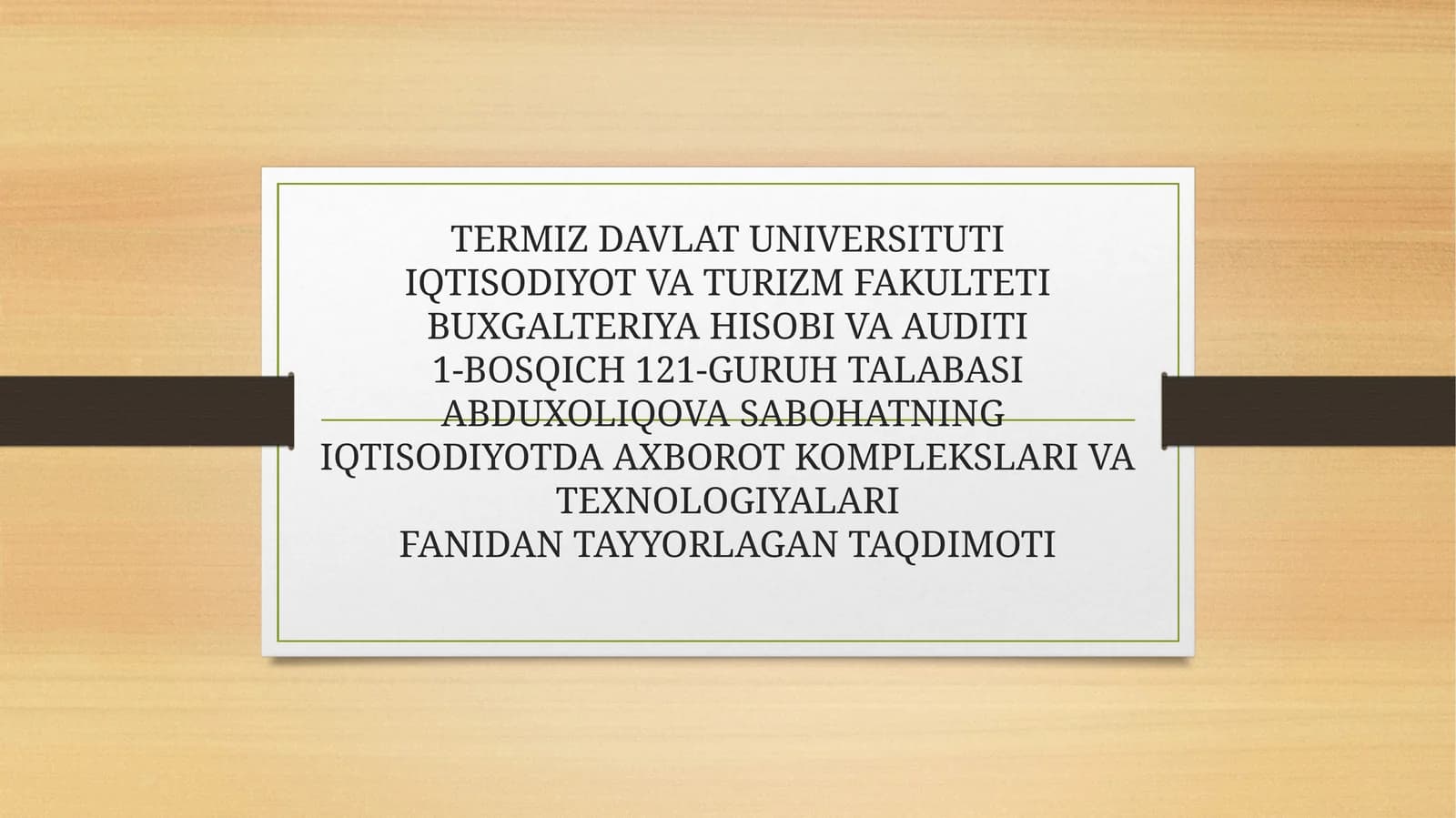 Algoritmlashtirish va dasturlash asoslari