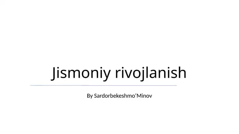 Jismoniy rivojlanish