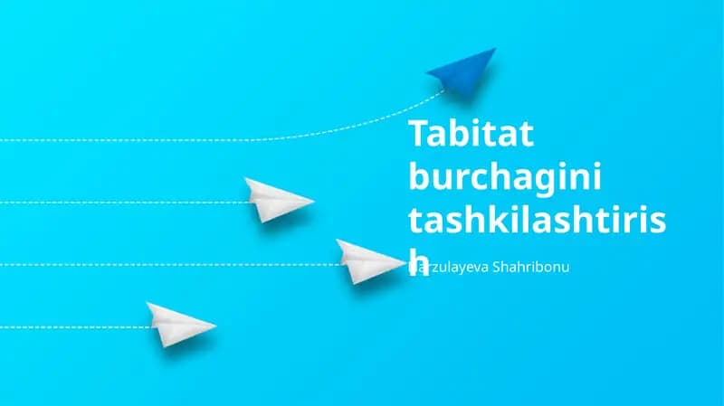 Yashash Burchagi G'oyasi