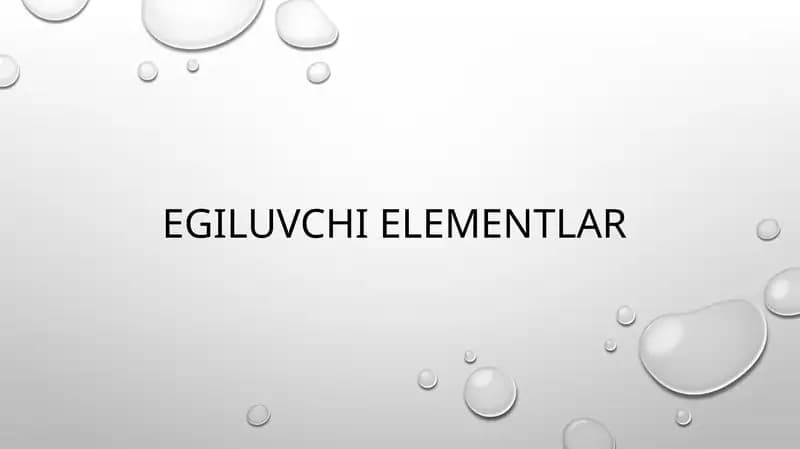 Egiluvchi elementlar
