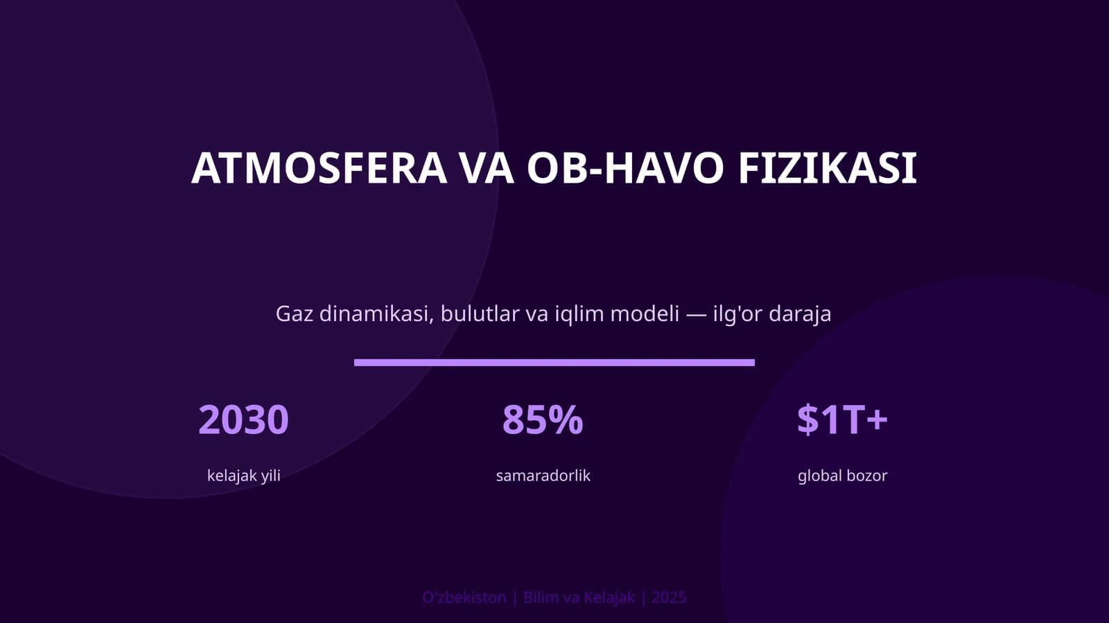 ATMOSFERA VA OB-HAVO FIZIKASI