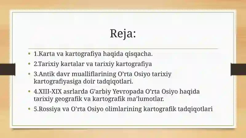 Kartografiya haqida qisqacha