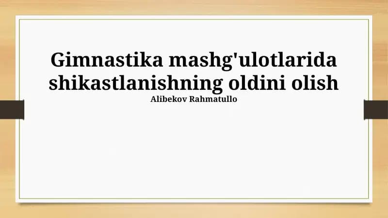 Shikastlanishning oldini olish