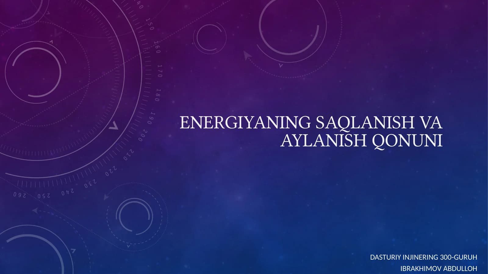 mehanikaning saqlanish-vaaylanish qonuni