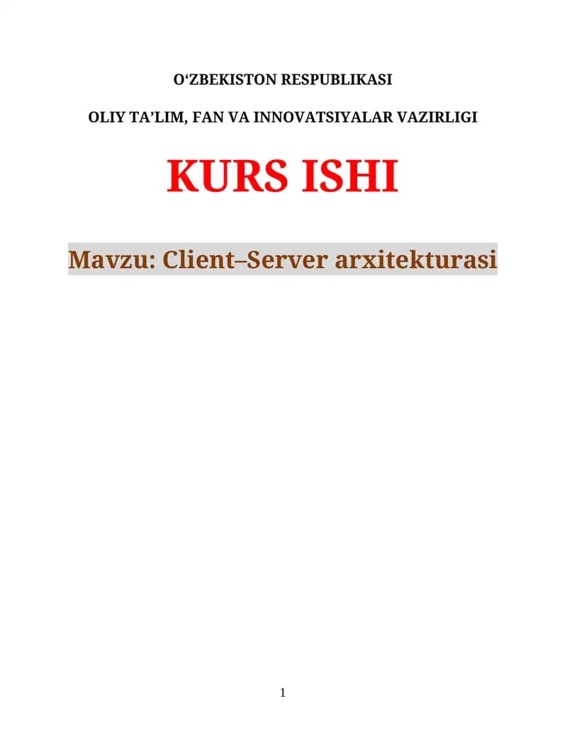 Client–Server arxitekturasi